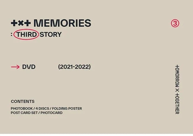 TXT - MEMORIES THIRD STORY DVD – Swiss K-POPup