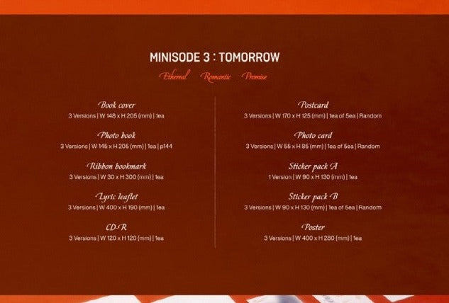 [Pre-Order] TOMORROW X TOGETHER (TXT) - MINISODE 3 : TOMORROW - Swiss K-POPup