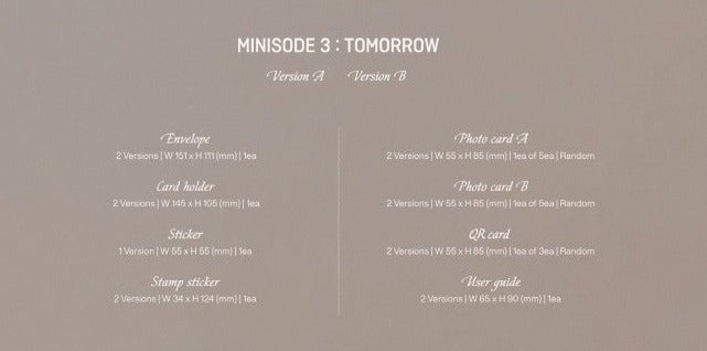 [Pre-Order] TOMORROW X TOGETHER (TXT) - MINISODE 3 : TOMORROW (WEVERSE ALBUMS) - Swiss K-POPup