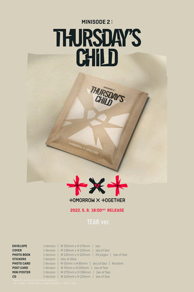 TOMORROW X TOGETHER [minisode 2: Thursday's Child] (TEAR ver.) SET (+ WEVERSE GIFT) - Swiss K-POPup